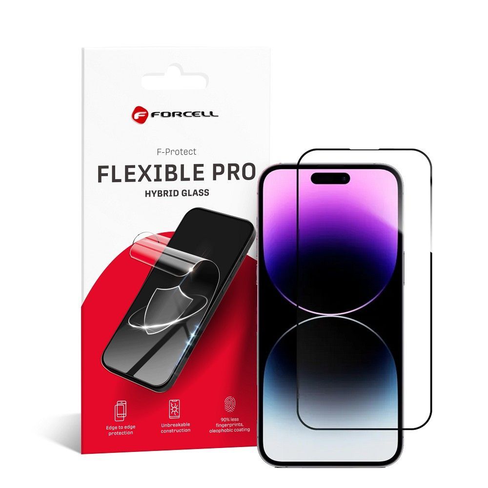 Forcell Flexible Nano Glass 5D for iPhone 14 Pro Max black - Image 1