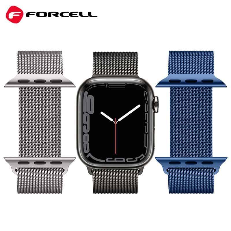 FORCELL F-DESIGN FA03 magnetic stainless steel strap for APPLE Watch 42 / 44 / 45 / 49 mm blue - Image 2