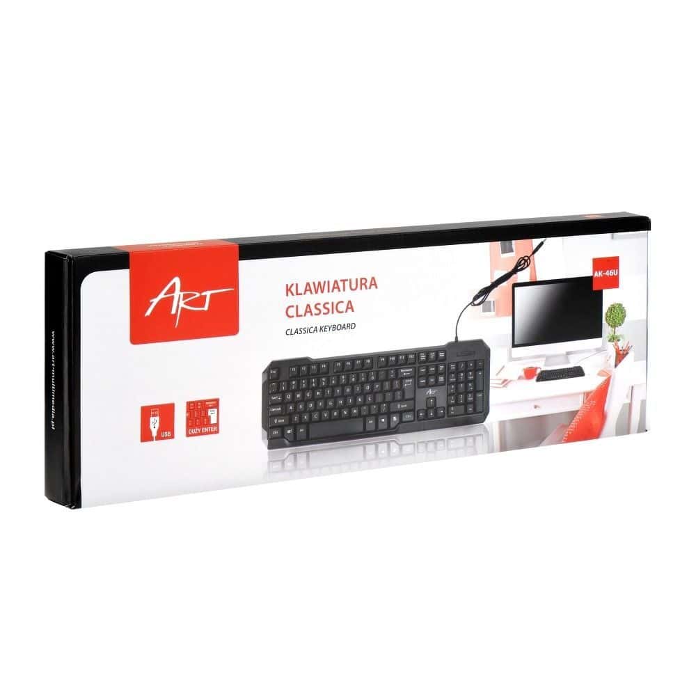 ART wire keyboard USB A QWERTY AK-46U black ART wire keyboard USB A QWERTY AK-46U black - Image 1