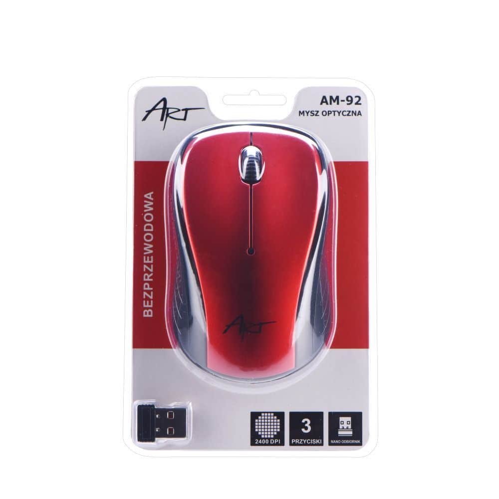 ART wireless computer mouse 2400 dpi AM-92 red ART wireless computer mouse 2400 dpi AM-92 red - Image 1