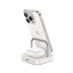 HOCO desktop charger 2in1 Type C + wireless charging 5W PD QC 3A 30W CQ16B milky white - Image 2