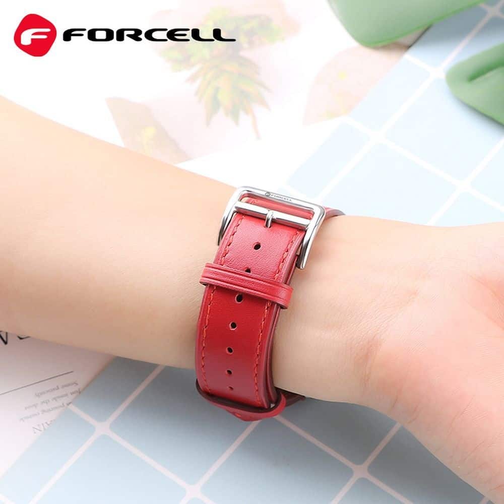 FORCELL F-DESIGN FA20 magnetic eco leather strap for APPLE Watch 42 / 44 / 45 / 49 mm red - Image 2