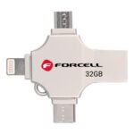 FORCELL F-DATA pendrive Metal Quad 32GB USB3.2 Gen 1 (USB A / Type C / Lightning / Micro USB) silver - Image 2
