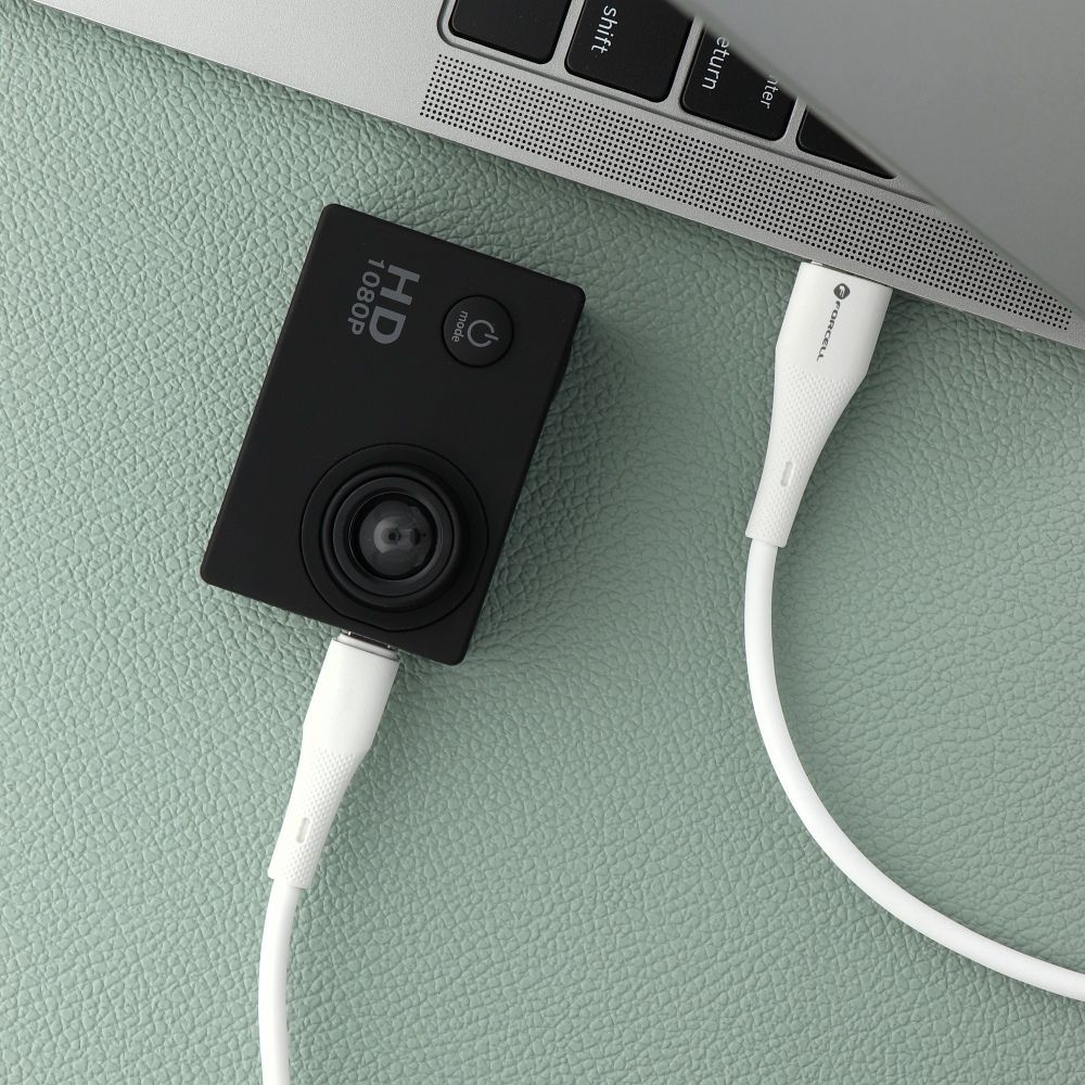 FORCELL F-ENERGY C341 cable USB A to Micro USB QC3.0 2,4A 18W Silicone 1 m white - Image 2