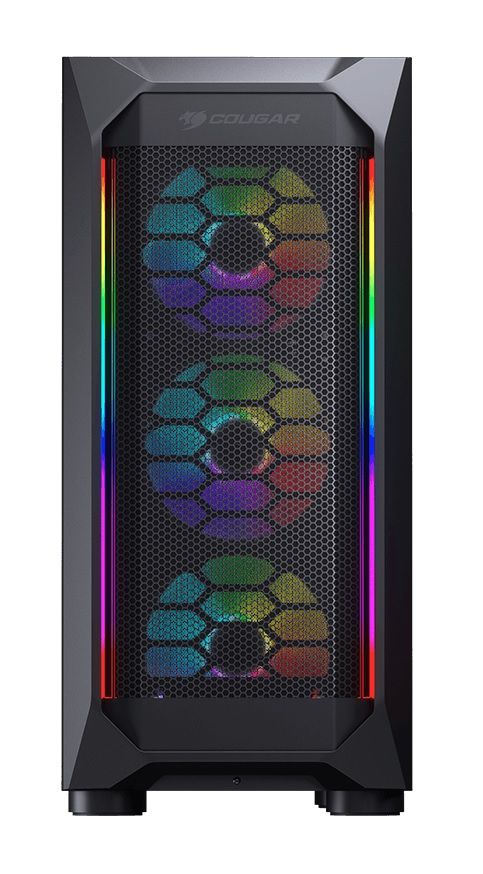 CC-COUGAR Case MX410 Mesh-G RGB Tempered Glass Middle ATX Black (4x120mm RGB fans preinstalled) - Image 2