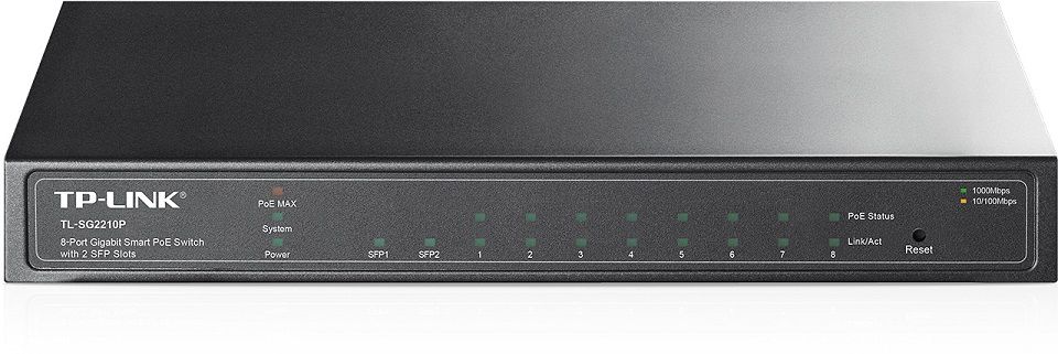 TP-LINK Switch TL-SG2210P, 8-Port Gigabit Smart PoE Switch with 2 SFP Slots - Image 1