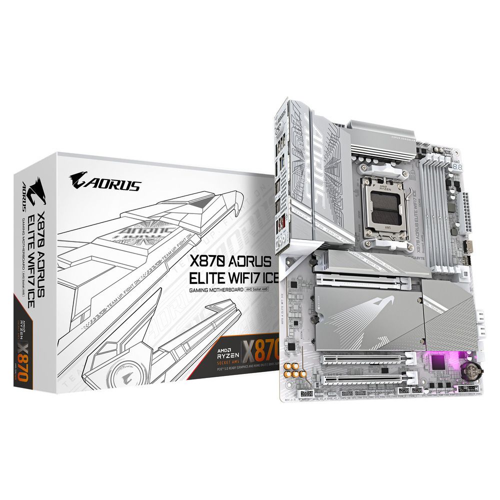 GIGABYTE MOTHERBOARD X870 A ELITE WΙFΙ7 ICE, DDR5, ATX - Image 1