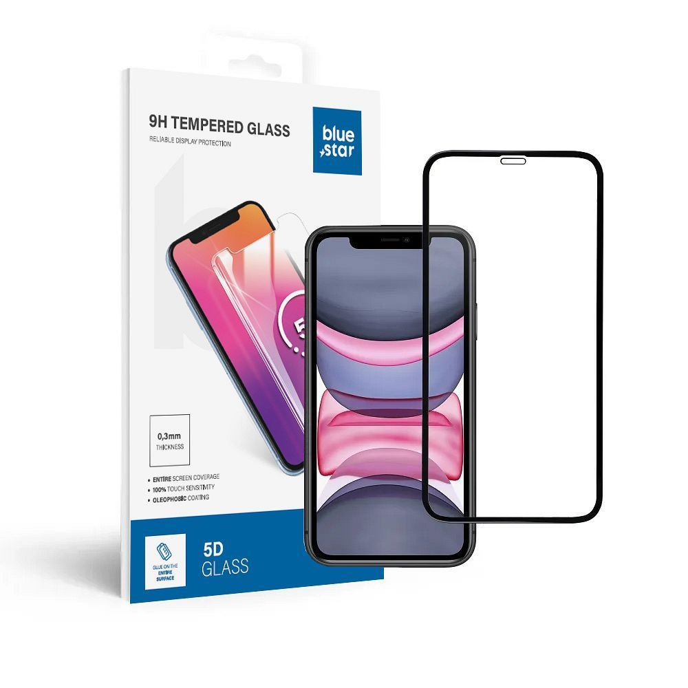 Tempered Glass Blue Star - Apple Iphone Xr/11 5D Full Cover black - Image 1