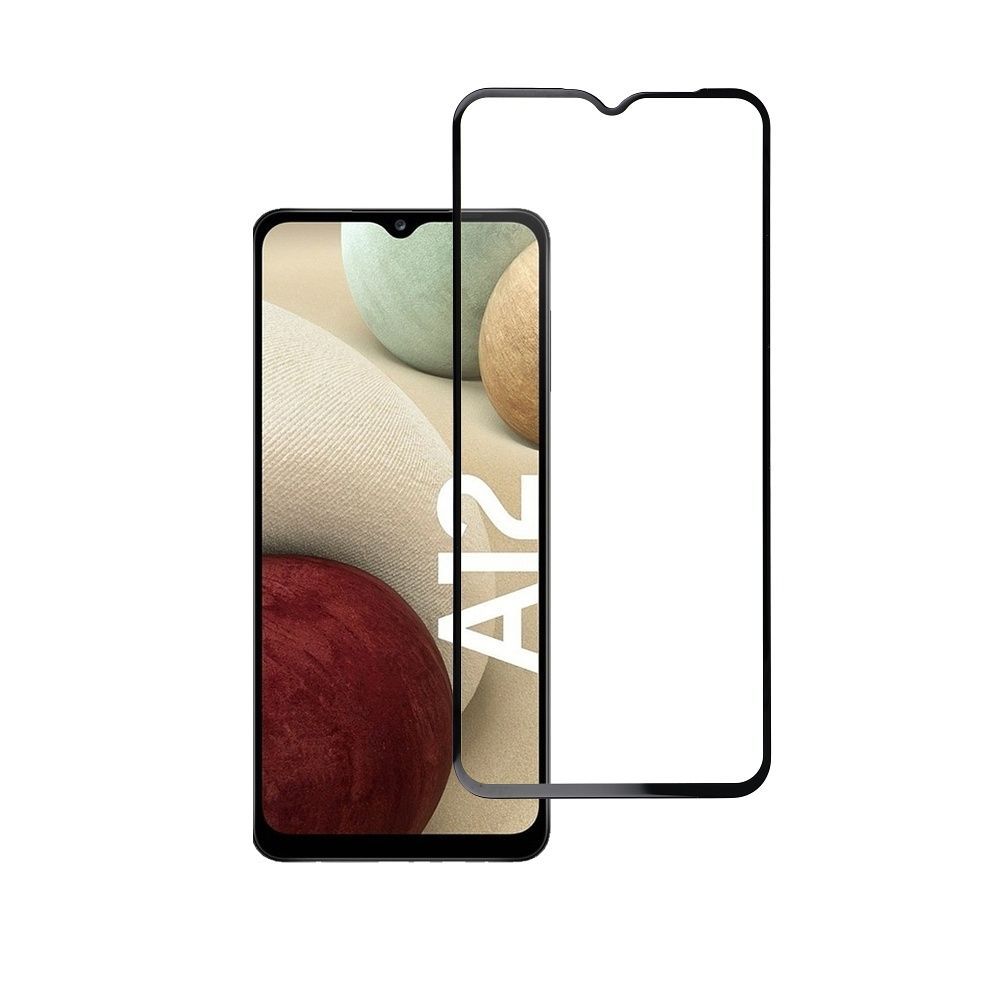 Tempered Glass Blue Star - SAMSUNG A12 Full Face (full glue with frame/small size) - black Tempered Glass Blue Star - Image 2