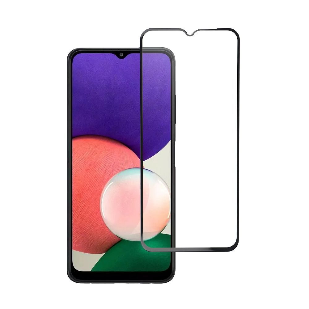 Tempered Glass Blue Star - SAMSUNG A22 5G Full Face (full glue with frame/small size) - black Tempered Glass Blue Star - Image 2