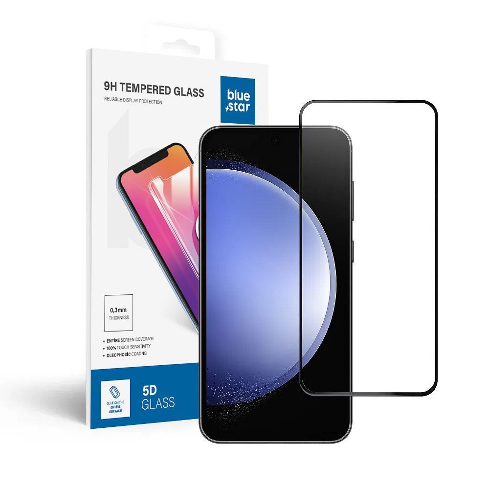 Tempered Glass Blue Star - SAMSUNG Galaxy S23 FE Full Face (full glue/case friendly) - black Tempered Glass Blue Star - Image 1