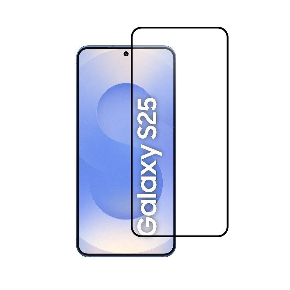 Tempered Glass Blue Star - SAMSUNG Galaxy S25+/S25 Edge Full Face (full glue/case friendly) - black Tempered Glass Blue Star - Image 1