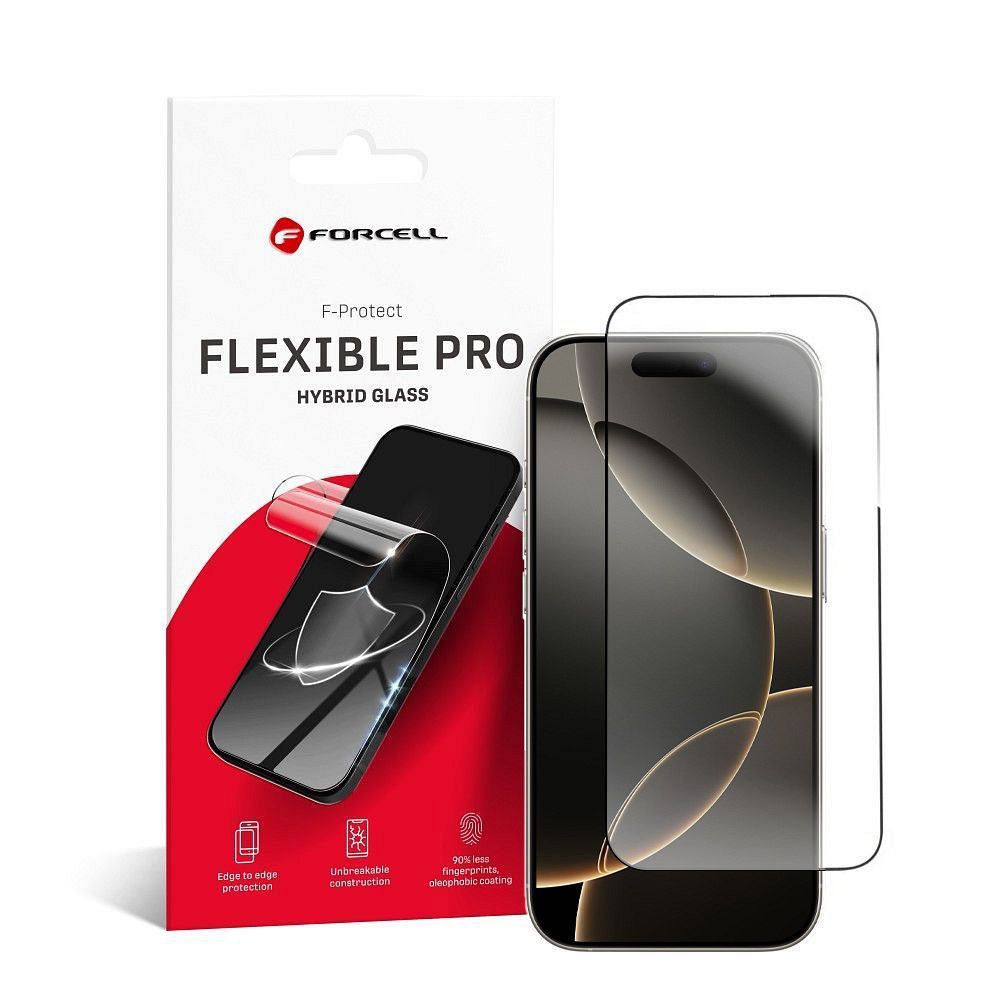 Forcell Flexible Nano Glass 5D for iPhone 16 Pro Max black - Image 1