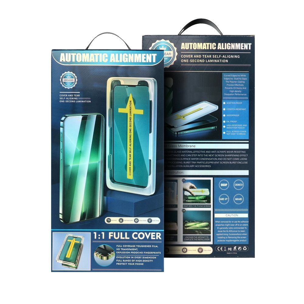 5D Full Glue Tempered Glass for iPhone 16 Pro Max black + applicator - Image 2