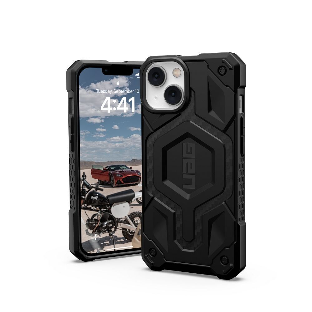 UAG Urban Armor Gear case MONARCH compatible with MagSafe for IPHONE 14 Plus carbon fiber - Image 1