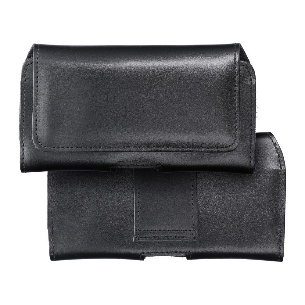 ROYAL universal horizontal leather belt holster size 2XL for SAMSUNG A21s / S20 ULTRA / S21 ULTRA / A70 / A71 / XIAOMI REDMI 9 / HUAWEI P SMART PRO black - Image 1