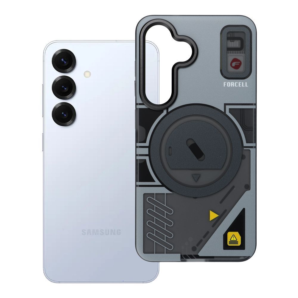 FORCELL F-PROTECT Levels with Dual Layer 4D technology, Military Drop-Test compatible with MagSafe for SAMSUNG S25 cyber grey - Image 1