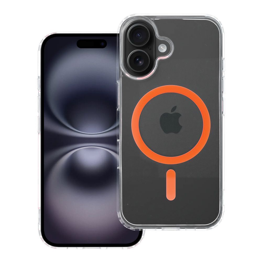 Drop Glue Colorful Ring Mag Cover compatible with MagSafe for IPHONE 16 orange - Image 1