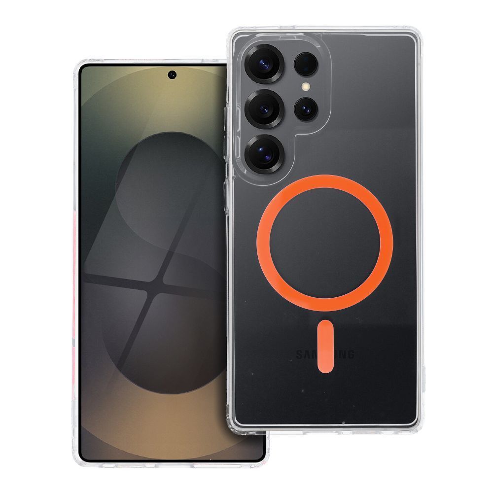 Drop Glue Colorful Ring Mag Cover compatible with MagSafe for SAMSUNG S25 ULTRA orange - Image 1