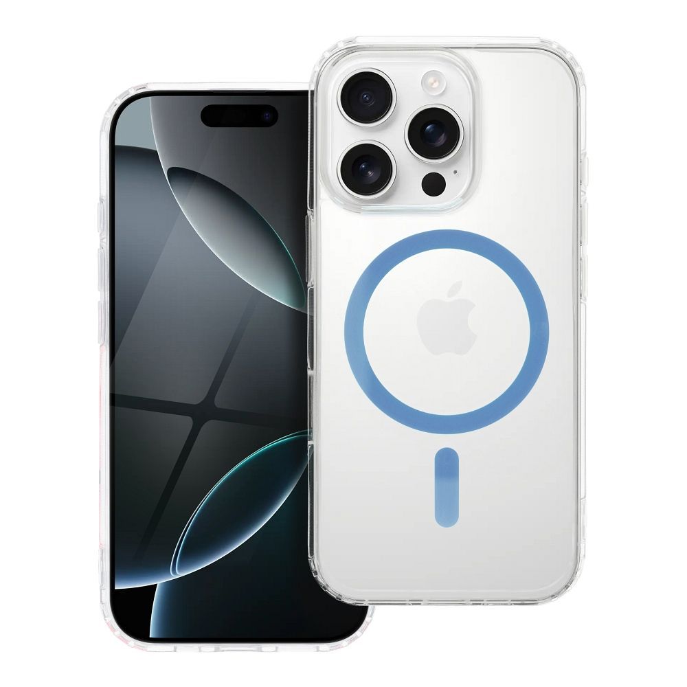 Drop Glue Colorful Ring Mag Cover compatible with MagSafe for IPHONE 16 PRO light blue - Image 1