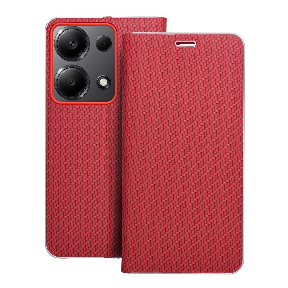 LUNA Book Carbon for XIAOMI Redmi Note 13 Pro 4G / POCO M6 Pro 4G red LUNA Book Carbon for XIAOMI Redmi Note 13 Pro 4G / POCO M6 Pro 4G red - Image 1