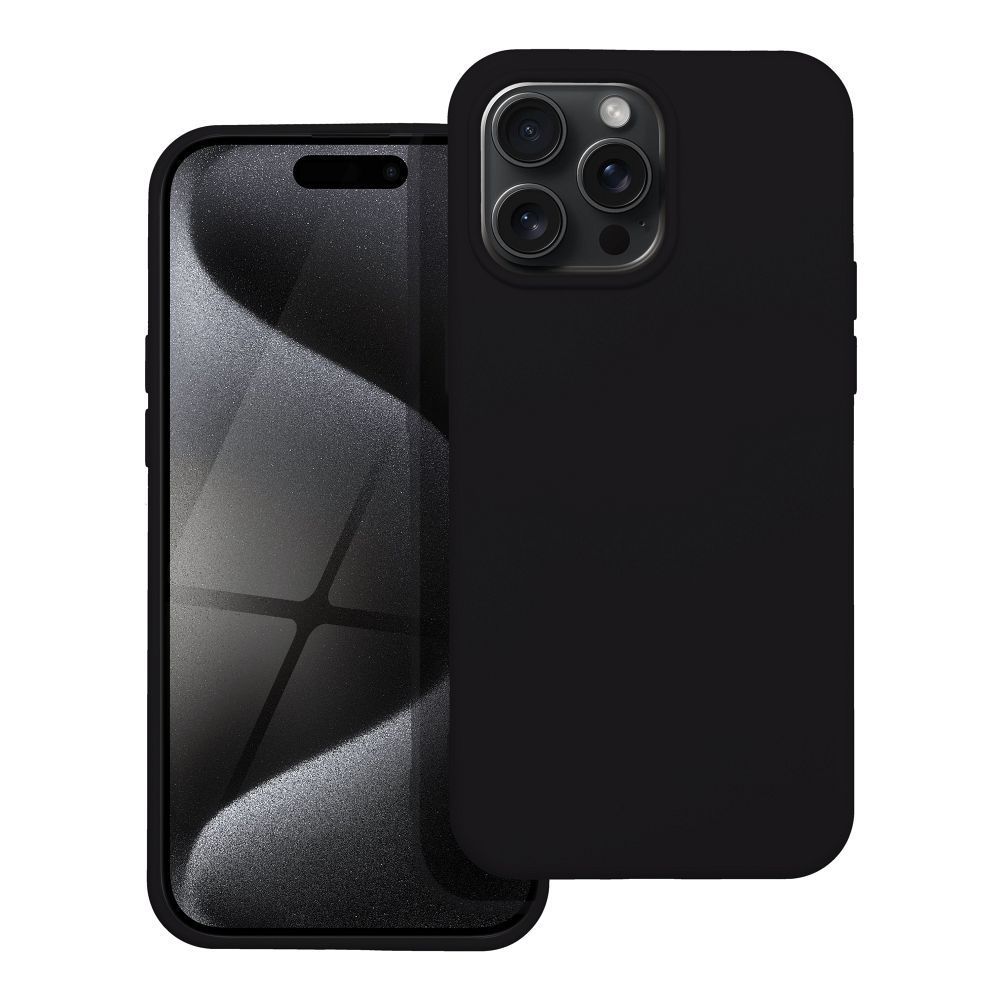 SILICONE case for IPHONE 15 Pro Max black - Image 1