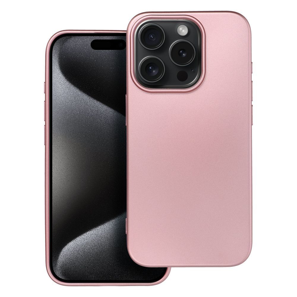 Case for iPhone 15 PRO Metallic pink METALLIC Case for IPHONE 15 Pro pink - Image 1