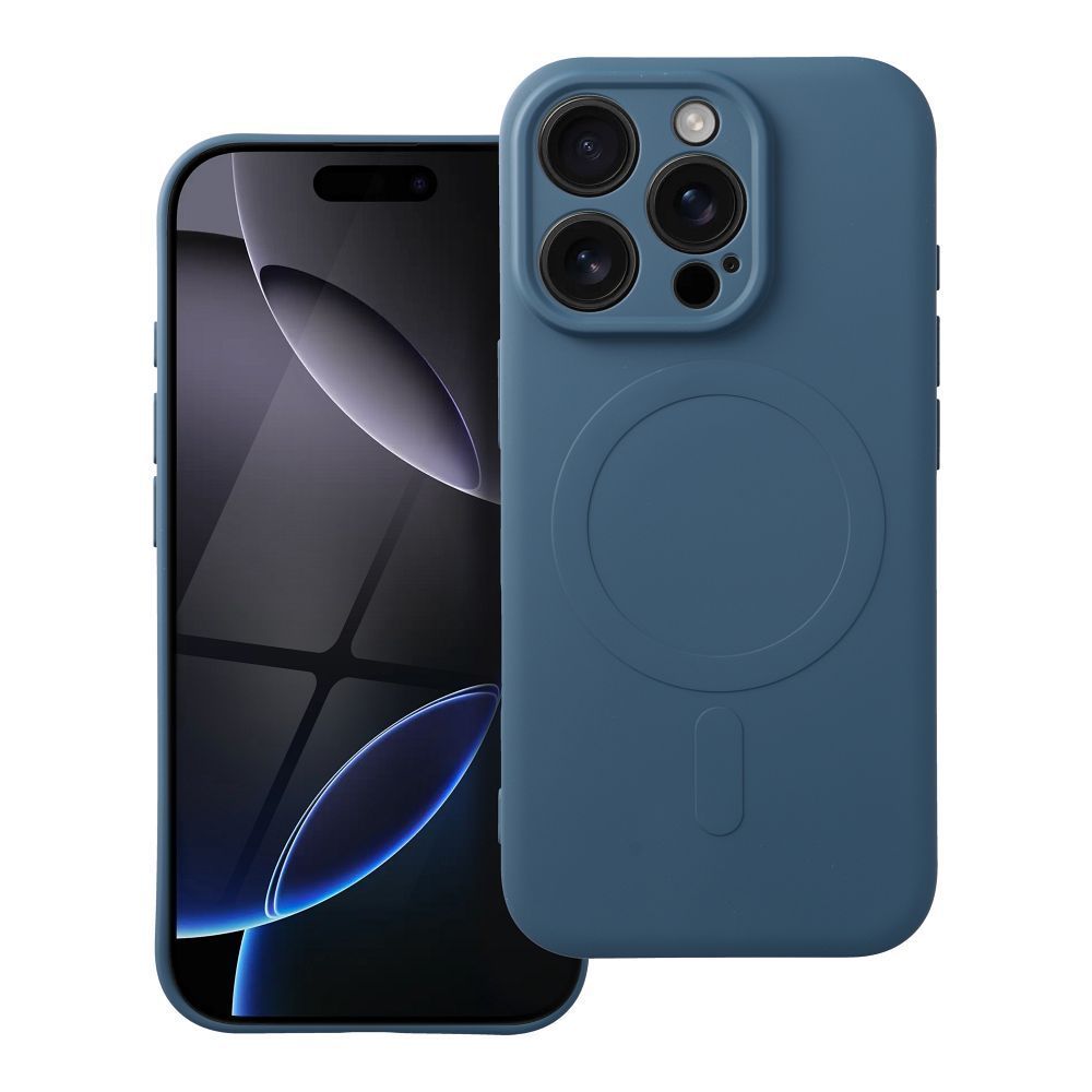 SILICONE MAG COVER case compatible with MagSafe for IPHONE 16 Pro blue SILICONE MAG COVER case compatible with MagSafe for IPHONE 16 Pro blue - Image 1