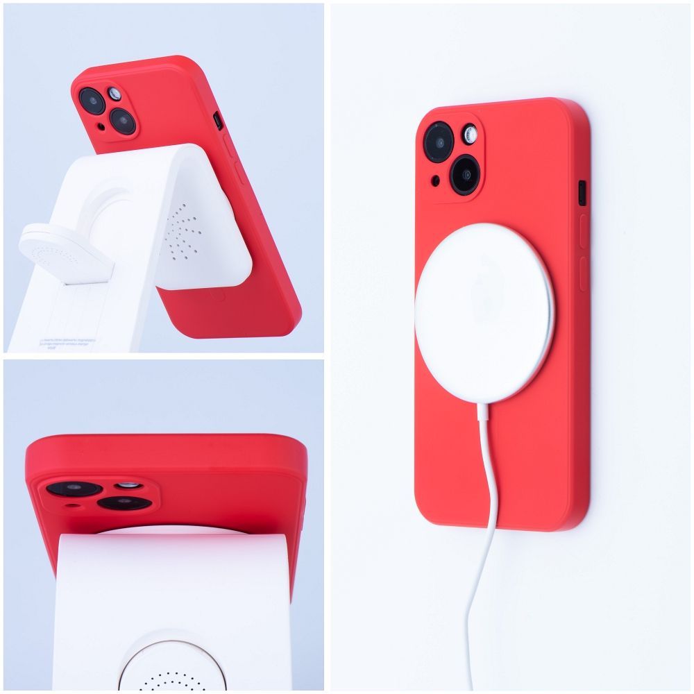 SILICONE MAG COVER case compatible with MagSafe for IPHONE 16 Pro red - Image 2