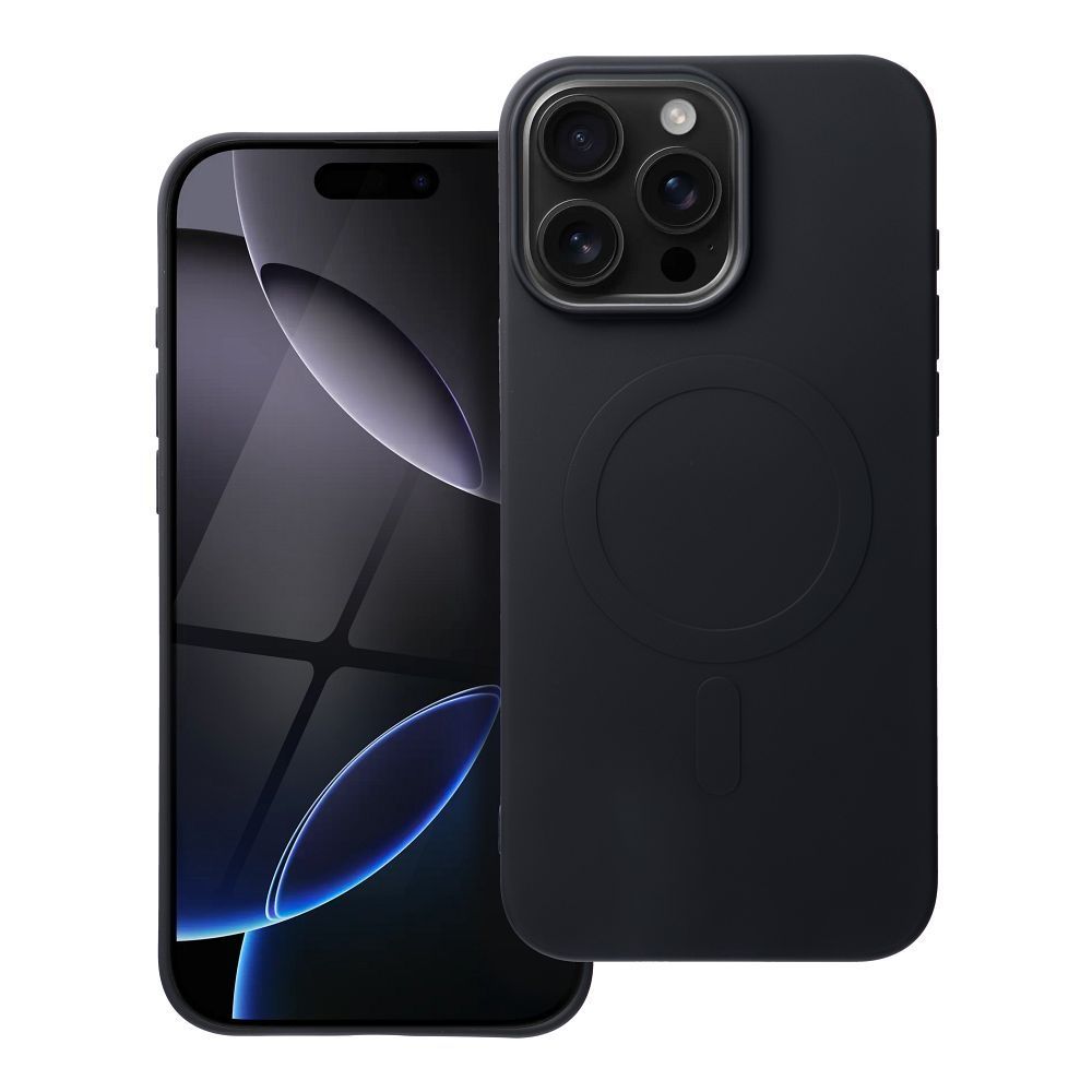 Case for IPHONE 16 Pro Max SILICONE MAG COVER (big hole) compatible with MagSafe black SILICONE MAG COVER (big hole) case compatible with MagSafe for IPHONE 16 Pro Max black - Image 1