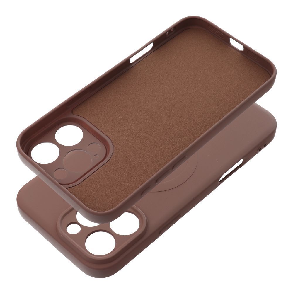SILICONE MAG COVER case compatible with MagSafe for IPHONE 16 Pro Max brown - Image 2