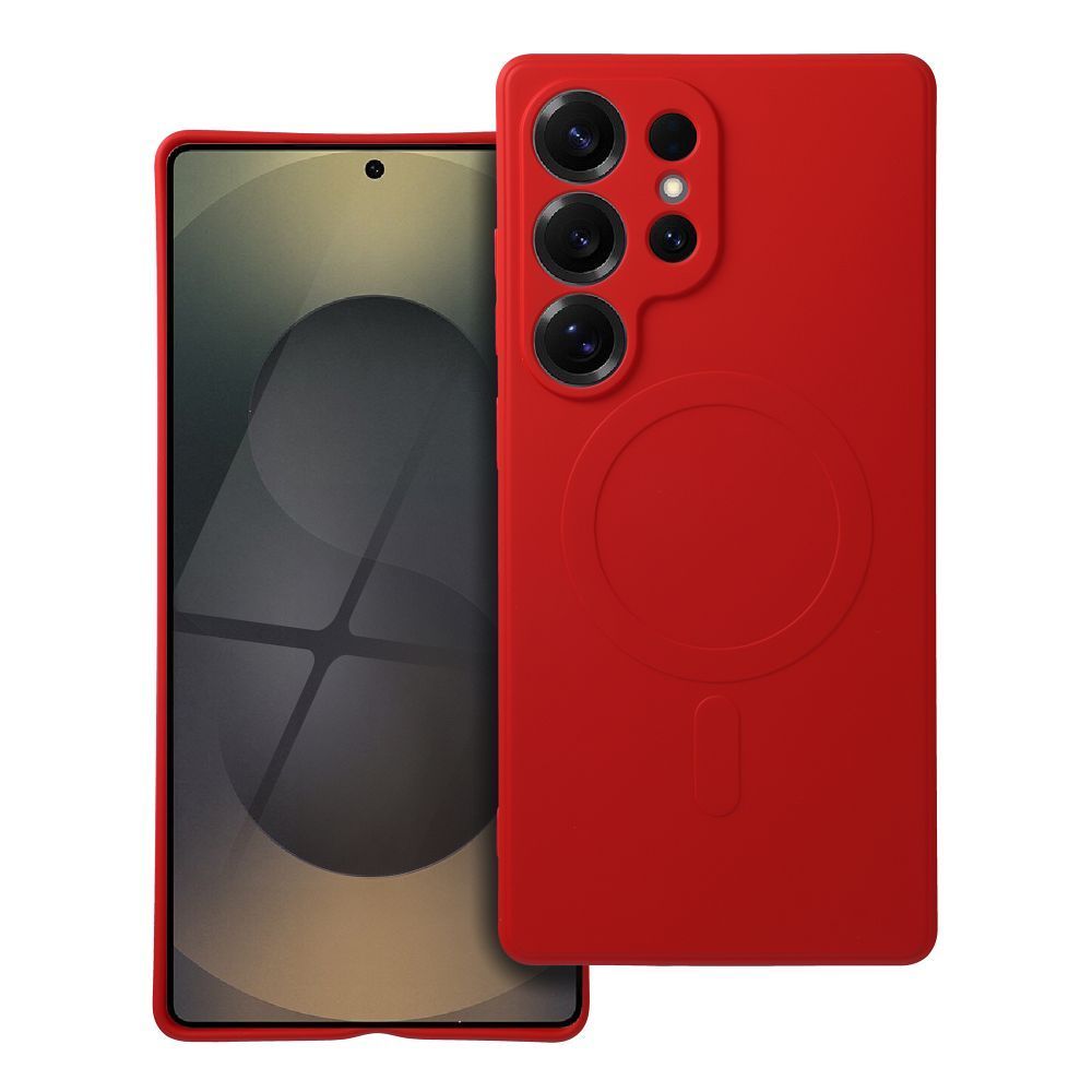 SILICONE MAG COVER case compatible with MagSafe for SAMSUNG S25 Ultra red SILICONE MAG COVER case compatible with MagSafe for SAMSUNG S25 Ultra red - Image 1