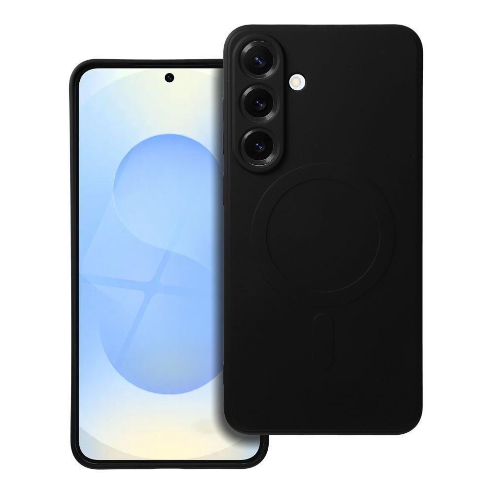 SILICONE MAG COVER case compatible with MagSafe for SAMSUNG S25 Plus black SILICONE MAG COVER case compatible with MagSafe for SAMSUNG S25 Plus black - Image 1