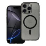 CLEAR MAG COVER case with camera protection compatible with MagSafe for IPHONE 15 Plus black glitter