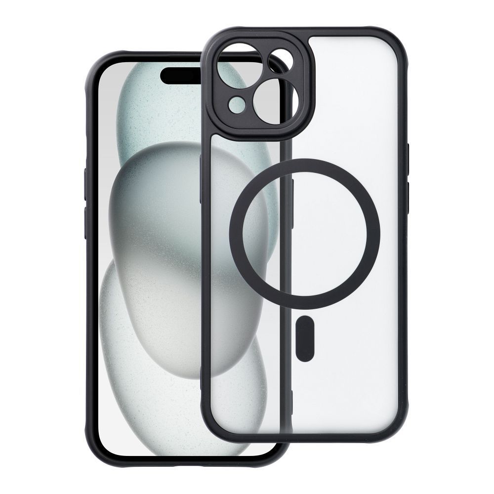 FULL MATTE MAG COVER case compatible with MagSafe for IPHONE 15 black - Image 1