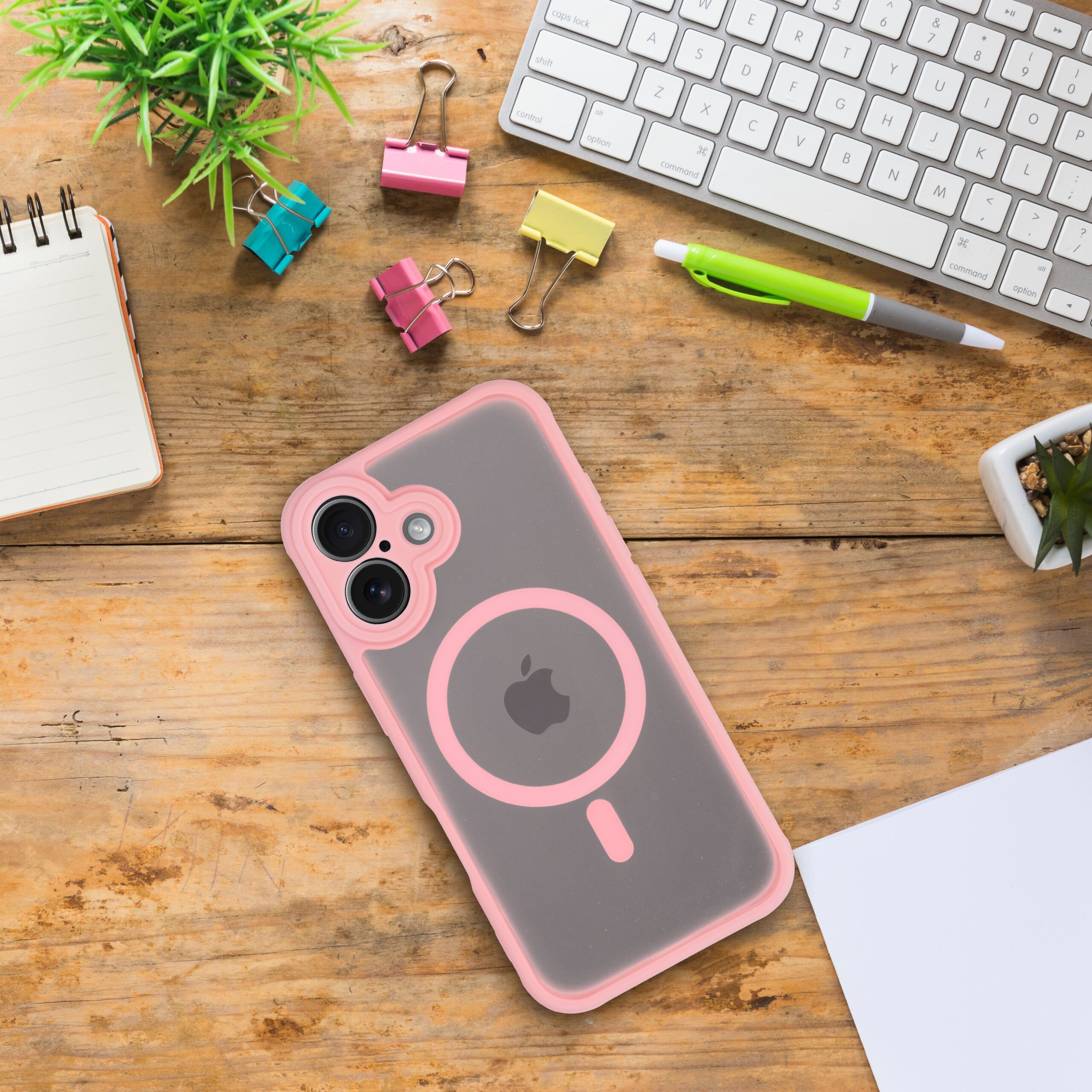 FULL MATTE MAG COVER case compatible with MagSafe for IPHONE 16 Plus jasny różowy - Image 2