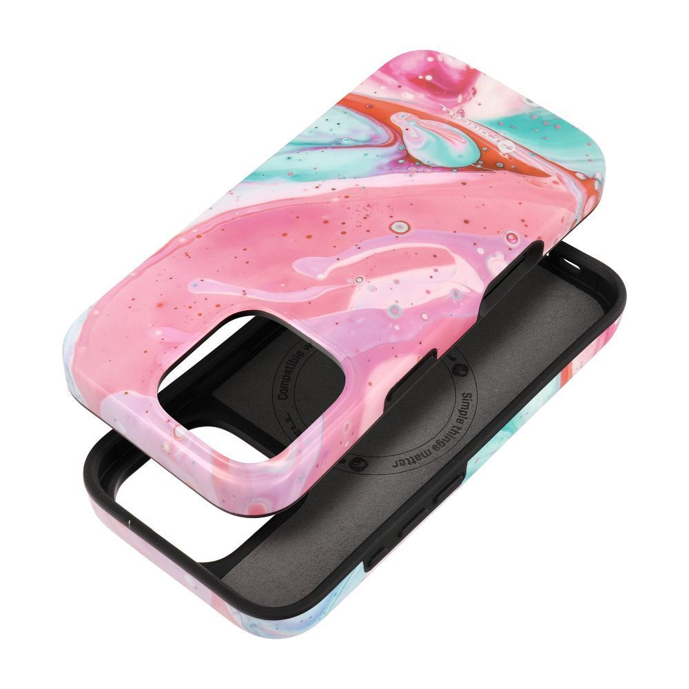 FORCELL F-PROTECT Mirage, Military Drop-Tested case compatible with MagSafe for IPHONE 15 PRO MAX pink marble - Image 2