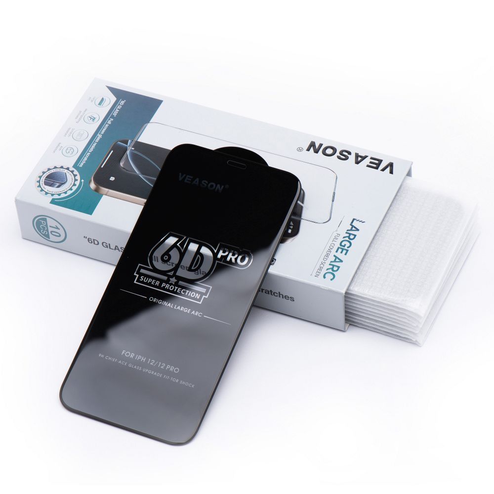 6D Pro Veason Glass (SET 10in1) - for Iphone 16 Pro black - Image 2