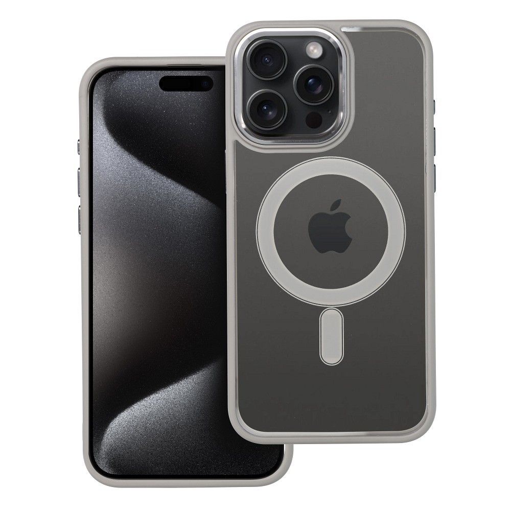 COLOR EDGE MAG COVER case compatible with MagSafe for IPHONE 15 Pro Max titatnium grey - Image 1