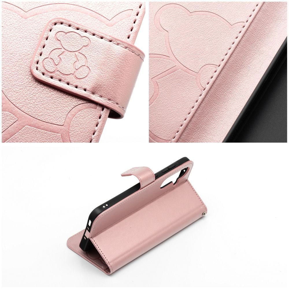 MEZZO Book case for SAMSUNG A56 5G teddy bear rose gold - Image 2