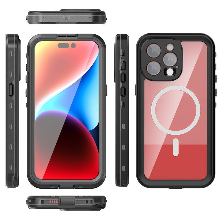 Waterproof case SHELLBOX DOT compatible with MagSafe for IPHONE 15 Pro Max black - Image 2