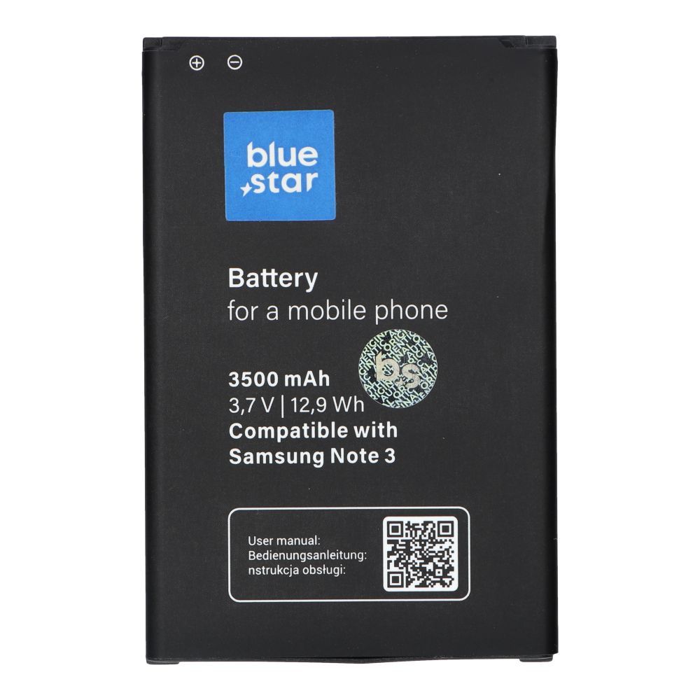 Battery for Samsung Galaxy Note 3 N9000 3500 mAh Blue Star Premium BLUE STAR PREMIUM battery for SAMSUNG Galaxy Note 3 N9000 3500 mAh - Image 1