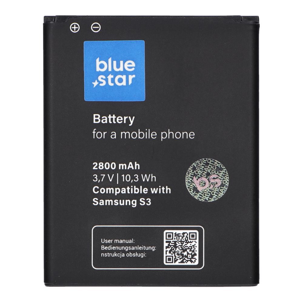 Battery for Samsung S3 I9300 2800 mAh Blue Star Premiumh BLUE STAR PREMIUM battery for SAMSUNG S3 I9300 2800 mAh - Image 1