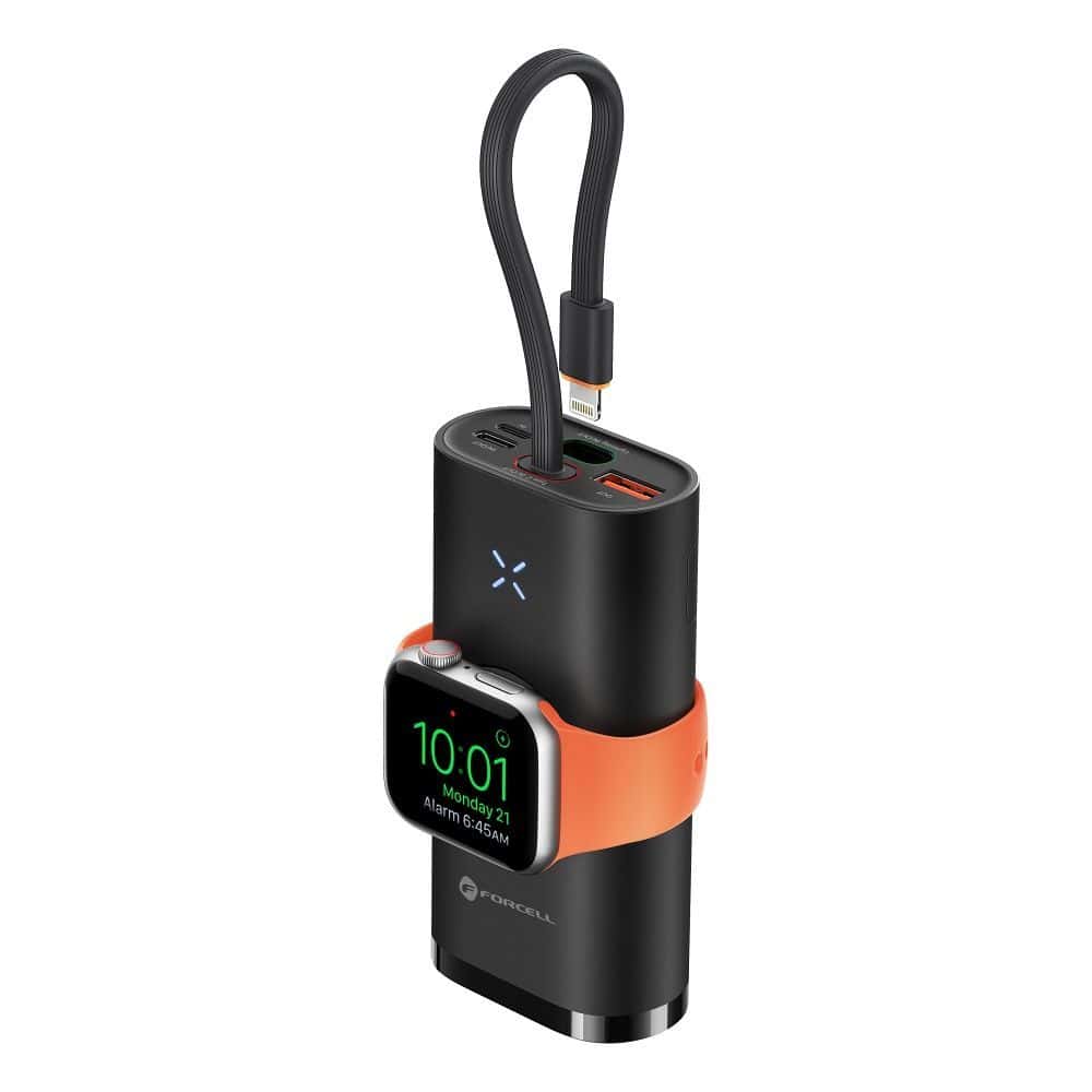 FORCELL F-ENERGY F10K4 powerbank compatible with Apple Watch PD QC3.0 3A 22,5W 10000 mAh black - Image 2