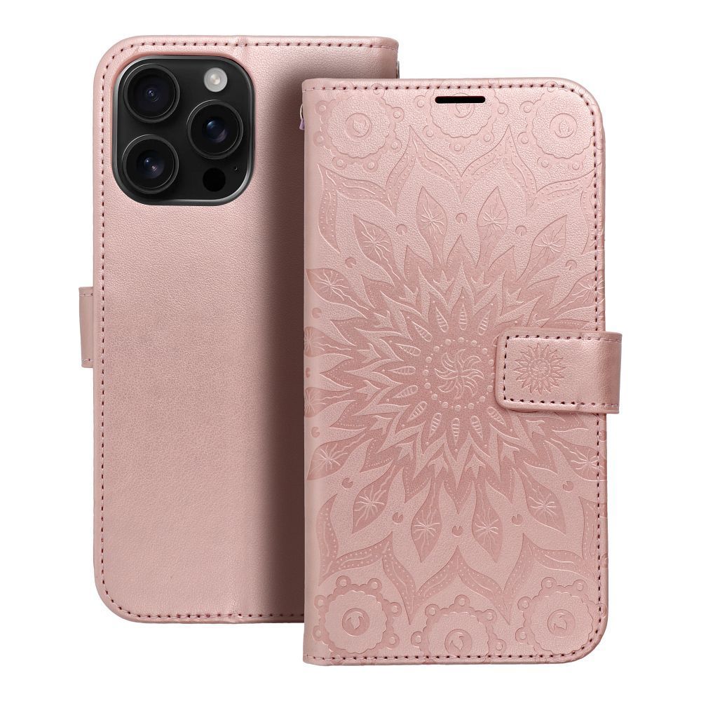 MEZZO Book case for IPHONE 16 Pro Max mandala rose gold MEZZO Book case for IPHONE 16 Pro Max mandala rose gold - Image 1