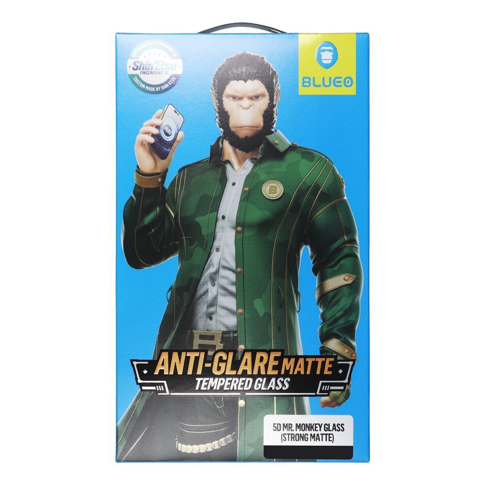 5D Mr. Monkey Glass - Apple iPhone 12 / 12 Pro black (Strong Matte) - Image 1