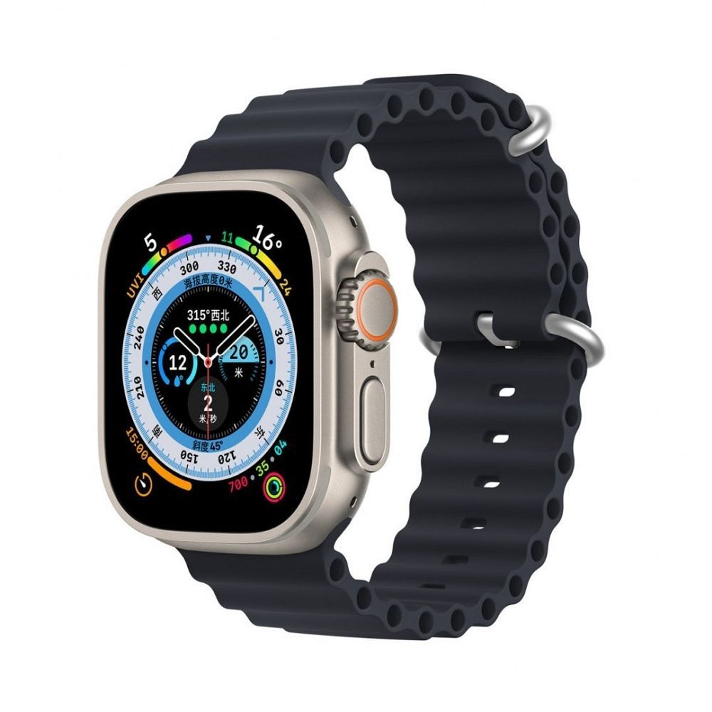 DUX DUCIS strap OCEAN WAVE silicone for Apple Watch 38 / 40 / 41 mm graphite - Image 1