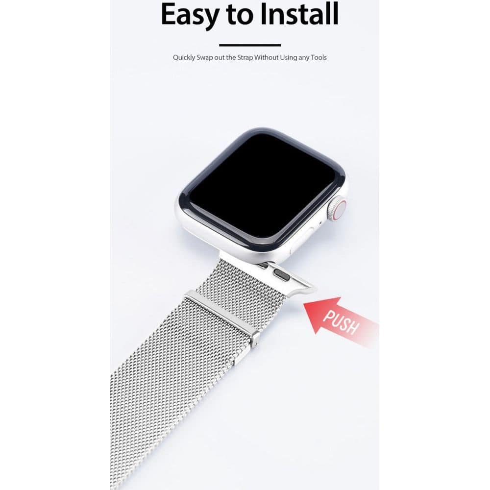DUX DUCIS strap MILANESE stailess steel magnetic for Apple Watch 38 / 40 / 41 mm grey - Image 2