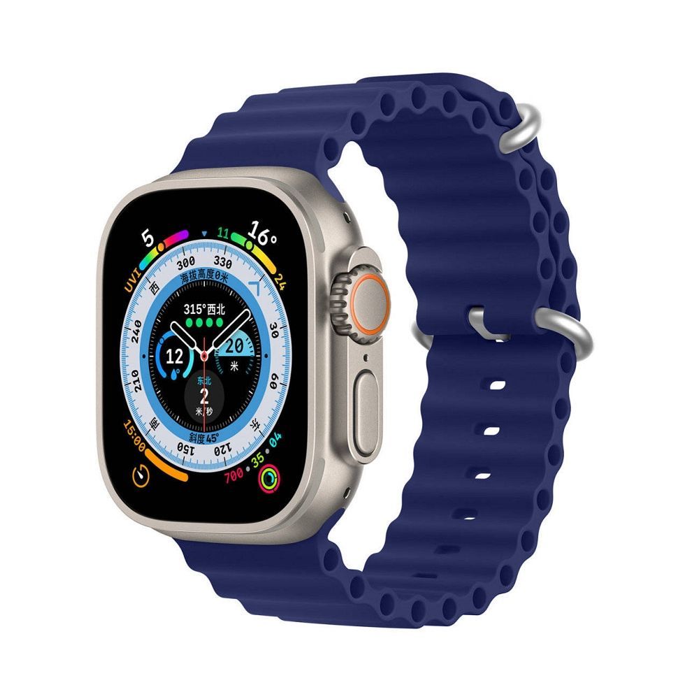 DUX DUCIS strap OCEAN WAVE silicone for Apple Watch 42 / 44 / 45 mm blue - Image 1