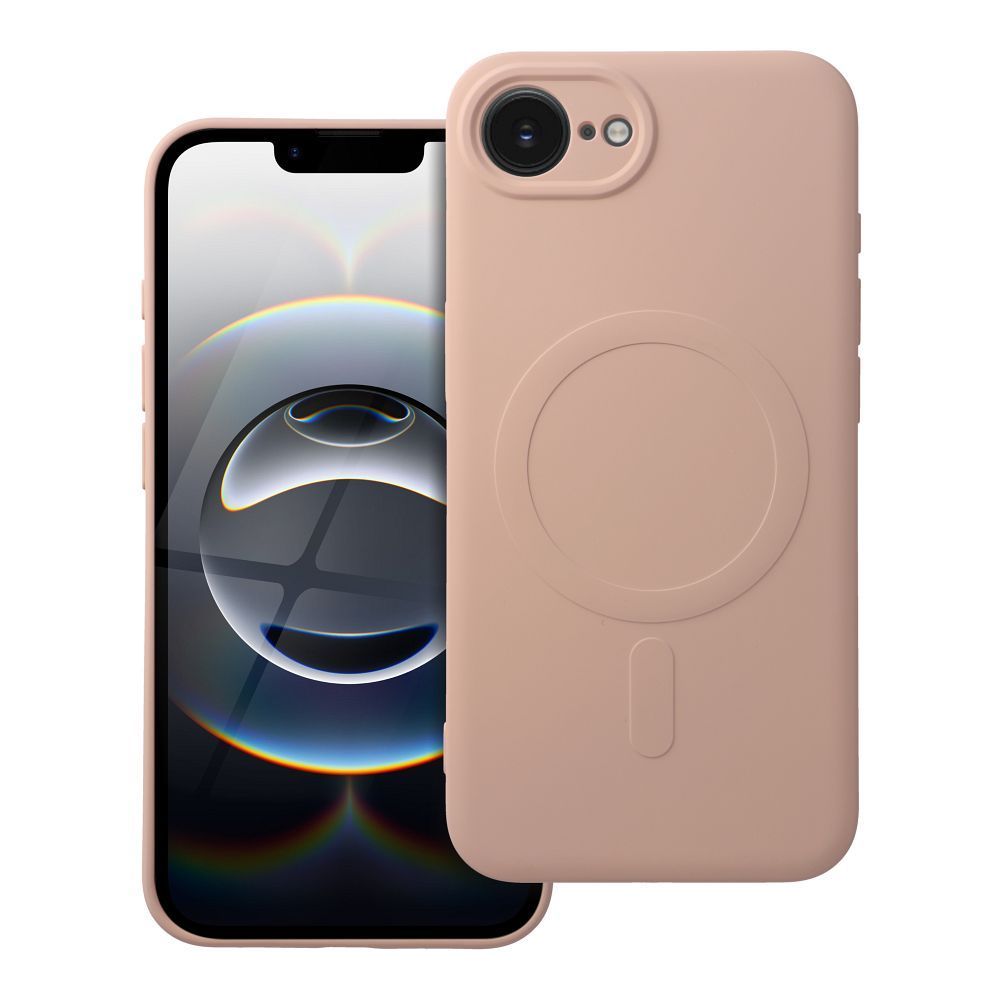 SILICONE MAG COVER case compatible with MagSafe for IPHONE 16e pink - Image 1